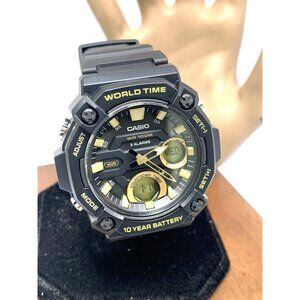 Casio Men's Watch AEQ120W-9AV Quartz World Time Black Resin 48mm 5679